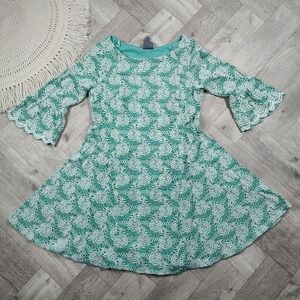 Rabbit Rabbit Rabbit Designs Women's 18 Fit And Flare Blue Dress White Lace